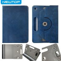 NEWTOP COVER TABLET UNIVERSALE IN PELLE PU RUOTABILE 360&deg; ELASTICO 10" 16:9 (Universale 10 pollici - Blu)