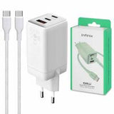Wall Charger Infinix XC07868EU + XDC95 68W 6.2A 1 x USB-A - 2 x USB-C with USB-C Cable White in Blister