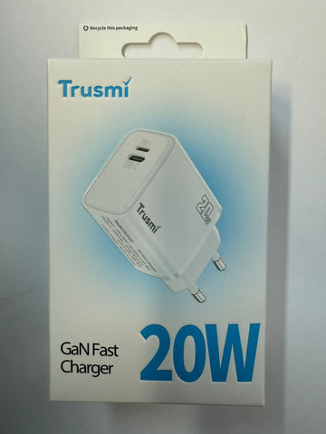 Trusmi Adapter PD20W C+L GaN Fast Charger (EU) White