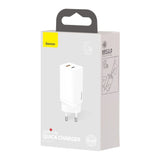 BASEUS Travel charger - gan2 lite CCGAN2L-B02 65W USB-C + USB 3.0 white in box