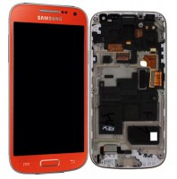 samsung s4 mini i9195 touch+lcd+frame orange original Service Pack