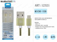 NEWTOP CU11 STEEL CAVO USB MICRO USB - V8 - I9500 gold