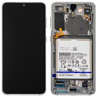 Samsung Galaxy S21 G991 Touch+Lcd+Frame+Battery Phantom White Service Pack