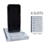 plastic expositor for mobile phones with 6 slots