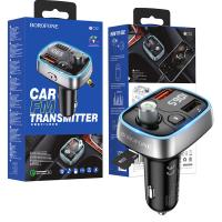 BOROFONE Bluetooth FM Transmitter and Car Charger BC32 Sunlight 2 X USB (QC) Black In Blister