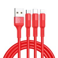 Hoco Data Cable 3 in 1 X26 Xpress Lightning / USB Type-C / MicroUSB Red