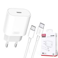 XO Design Wall Charger L91 with Cable Quick Charge 25W Type-C with Type-C White In Blister