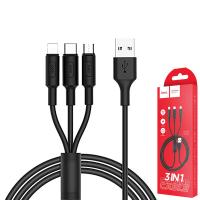 Hoco Soarer X25 3in1 Cable Lightning / Type-C / MicroUSB  Black In Blister