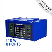Super Fast Charger MECHANIC V-Power 8PRO 8 Ports 110W High-power for Mobile Phone Ipad Smart Watches LED Wireless Chargi