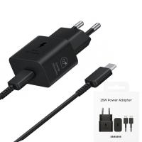 Wall Charger Samsung 25W 3A 1 X USB-C With USB-C Cable Black EP-T2510XBEGEU In Blister